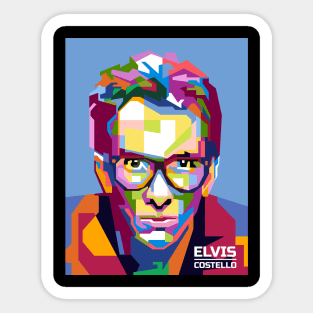 Abstract Geometric Elvis Popart Costello in WPAP Sticker